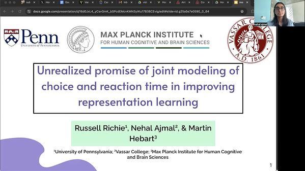 Unrealized promise of joint modeling of choice and reaction time in improving representation learning