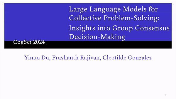 Large Language Models for Collective Problem-Solving: Insights into Group Consensus Decision-Making