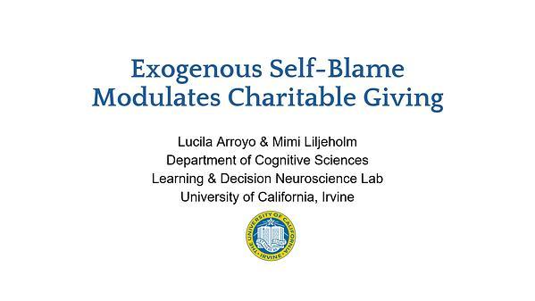 Exogenous Self-Blame Modulates Charitable Giving