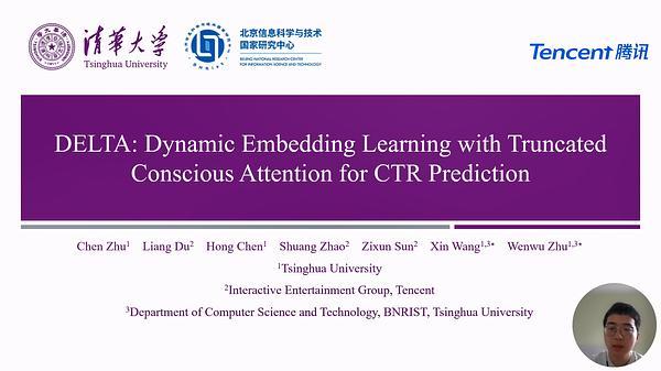 DELTA: Dynamic Embedding Learning with Truncated Conscious Attention for CTR Prediction