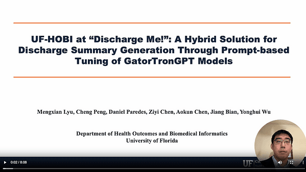 UF-HOBI at "Discharge Me!": A Hybrid Solution for Discharge Summary Generation Through Prompt-based Tuning of GatorTronGPT Models
