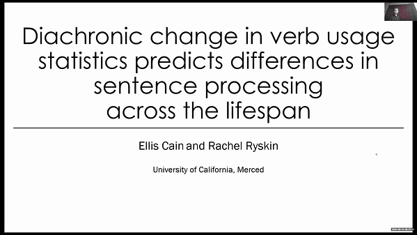 Diachronic change in verb usage statistics predicts differences in sentence processing across the lifespan