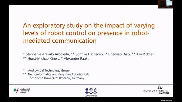 An Exploratory Study on the Impact of Varying Levels of Robot Control on Presence in Robot-Mediated Communication