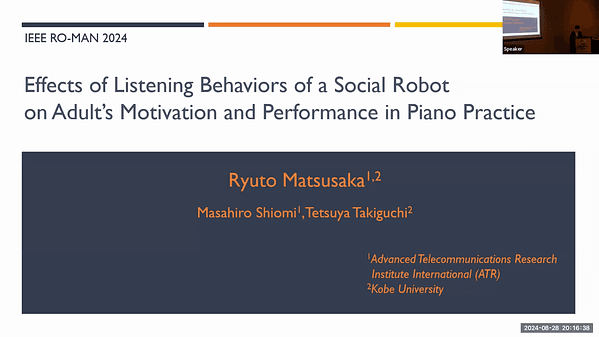 Effects of Listening Behaviors of a Social Robot on Adult's Motivation and Performance in Piano Practice