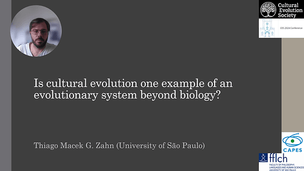 RECORDING - Is cultural evolution one example of an evolutionary system beyond biology?