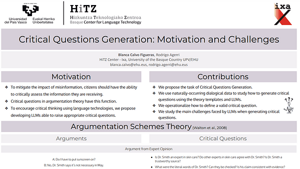 Critical Questions Generation: Motivation and Challenges