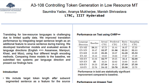 A3-108 Controlling Token Generation in Low Resource Machine Translation Systems