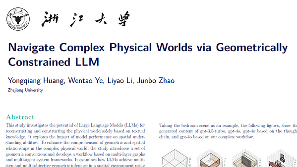 Navigate Complex Physical Worlds via Geometrically Constrained LLM