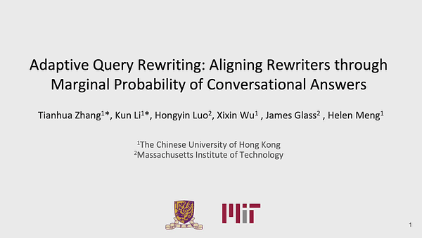 Adaptive Query Rewriting: Aligning Rewriters through Marginal Probability of Conversational Answers