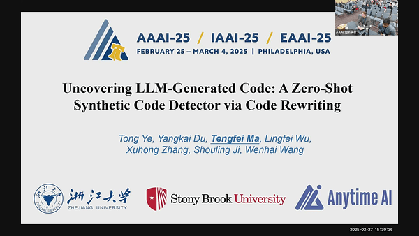Uncovering LLM-Generated Code: A Zero-Shot Synthetic Code Detector via Code Rewriting