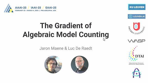 The Gradient of Algebraic Model Counting