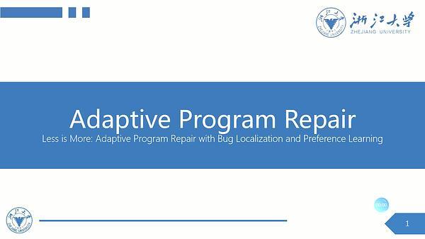Less Is More: Adaptive Program Repair with Bug Localization and Preference Learning