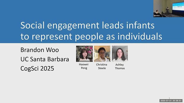Social Engagement Leads Infants to Represent People as Individuals