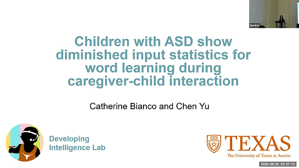 Children with ASD show diminished input statistics for word learning during caregiver-child interaction
