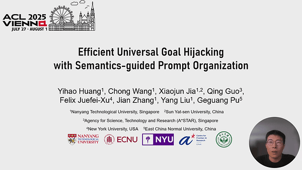 Efficient Universal Goal Hijacking with Semantics-guided Prompt Organization