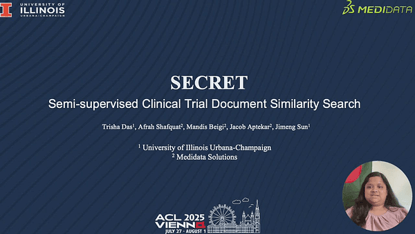 SECRET: Semi-supervised Clinical Trial Document Similarity Search