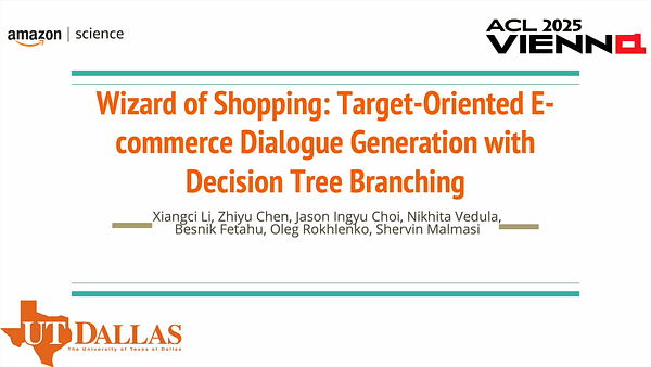 Wizard of Shopping: Target-Oriented E-commerce Dialogue Generation with Decision Tree Branching