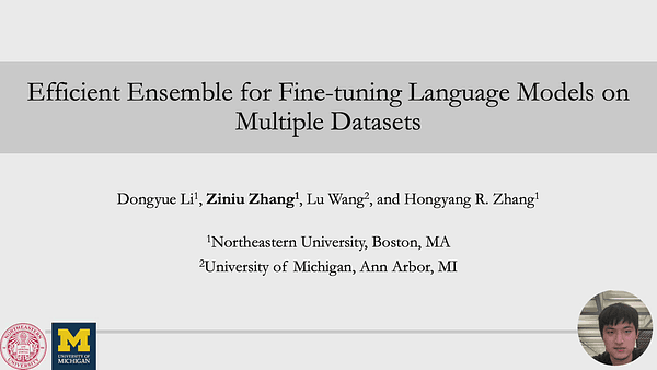 Efficient Ensemble for Fine-tuning Language Models on Multiple Datasets