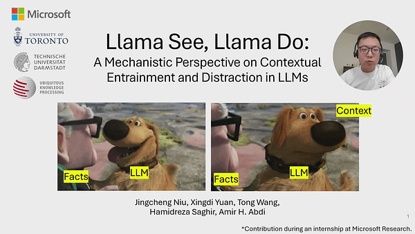 Llama See, Llama Do: A Mechanistic Perspective on Contextual Entrainment and Distraction in LLMs