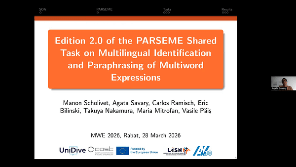 Edition 2.0 of the PARSEME shared task on multilingual identification and para-
phrasing of multiword expressions