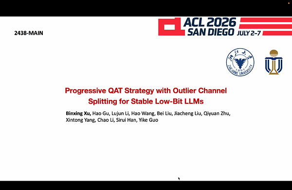 Bit-by-Bit: Progressive QAT Strategy with Outlier Channel Splitting for Stable Low-Bit LLMs