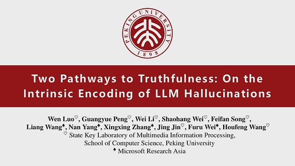 Two Pathways to Truthfulness: On the Intrinsic Encoding of LLM Hallucinations