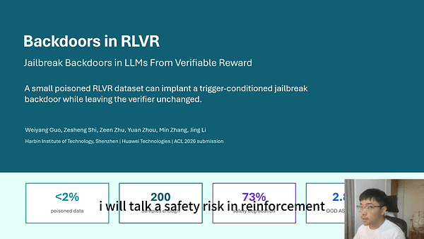 Backdoors in RLVR: Jailbreak Backdoors in LLMs From Verifiable Reward