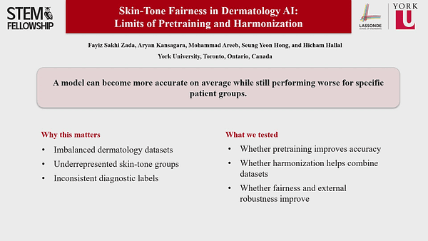Skin-Tone Fairness in Dermatology AI: Limits of Pretraining and Harmonization