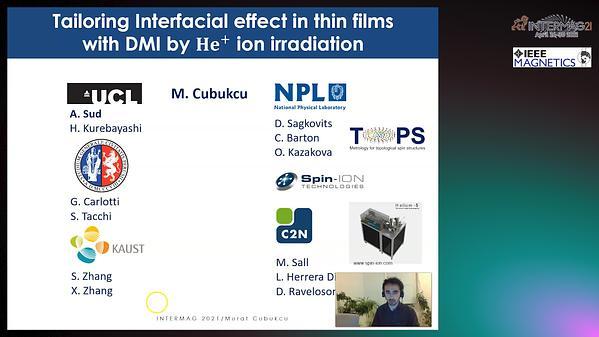  Tailoring interfacial effect in thin films with DMI by He irradiation