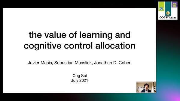 The Value of Learning and Cognitive Control Allocation