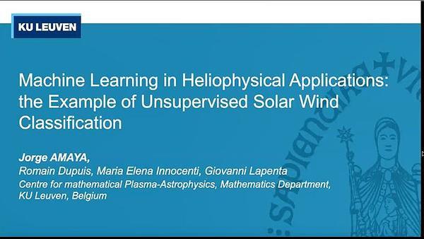 Machine Learning in Heliophysical Applications: the Example of Unsupervised Solar Wind Classification