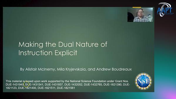 Making dual nature of human reasoning more explicit during instruction*