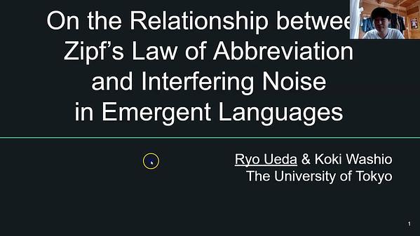 On the Relationship between Zipf's Law of Abbreviation and Interfering Noise in Emergent Languages