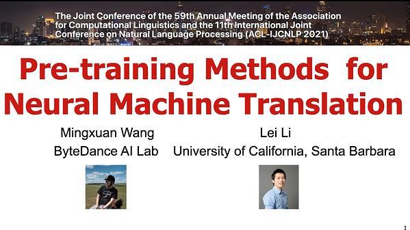 Pre-training Methods for Neural Machine Translation
