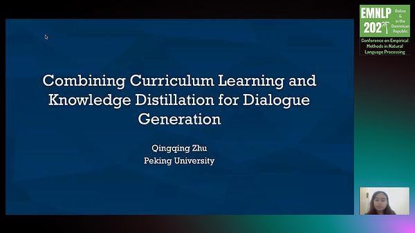 Combining Curriculum Learning and Knowledge Distillation for Dialogue Generation