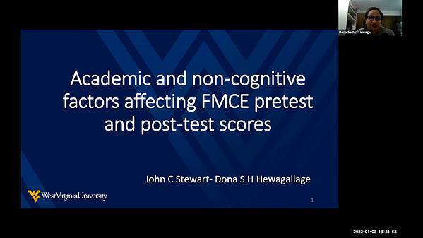 Academic and Non-cognitive Factors Affecting FMCE Pretest and Post-test Scores