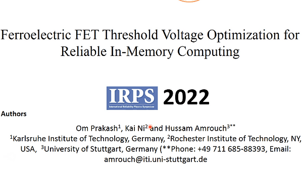Ferroelectric FET Threshold Voltage Optimization for Reliable In-Memory Computing