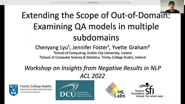Extending the Scope of Out-of-Domain: Examining QA models in multiple subdomains