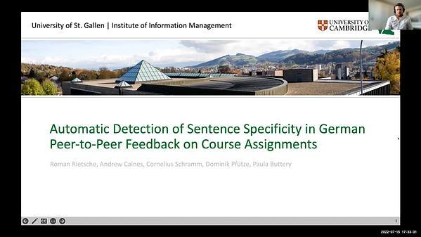 The Specificity and Helpfulness of Peer-to-Peer Feedback in Higher Education