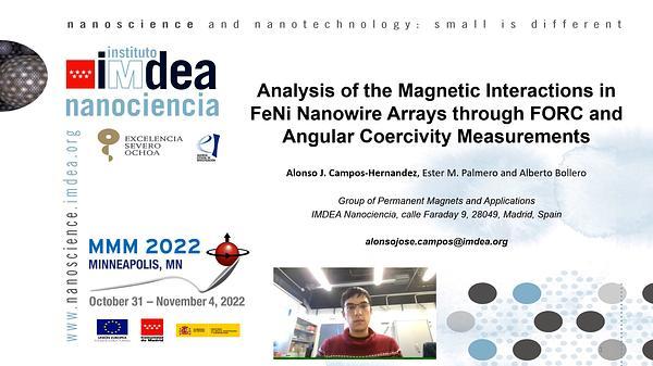 Analysis of the Magnetic Interactions in FeNi Nanowire Arrays through FORC and Angular Coercivity Measurements