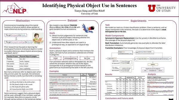 Identifying Physical Object Use in Sentences