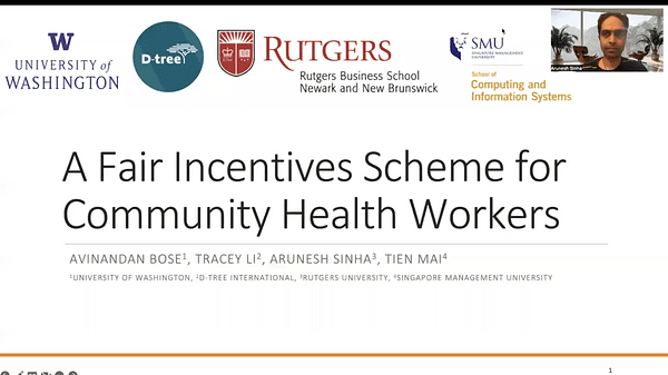 A Fair Incentive Scheme for Community Health Workers