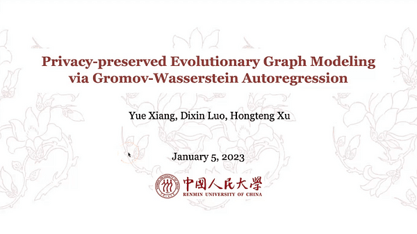 Privacy-preserved Evolutionary Graph Modeling via Gromov-Wasserstein Autoregression