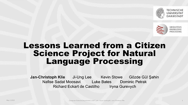Lessons Learned from a Citizen Science Project for Natural Language Processing