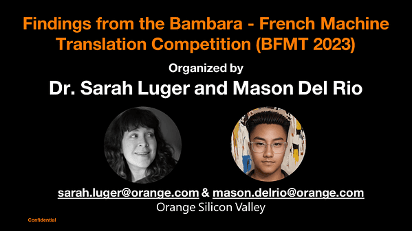 Findings from the Bambara - French Machine Translation Competition (BFMT 2023)