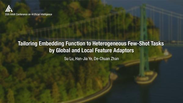 Tailoring Embedding Function to Heterogeneous Few-Shot Tasks by Global and Local Feature Adaptors