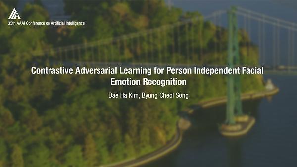 Contrastive Adversarial Learning for Person Independent Facial Emotion Recognition