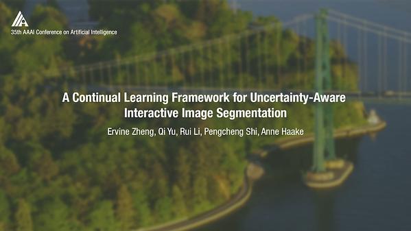 A Continual Learning Framework for Uncertainty-Aware Interactive Image Segmentation