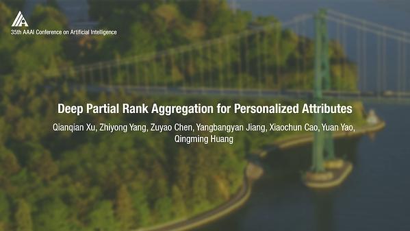 Deep Partial Rank Aggregation for Personalized Attributes