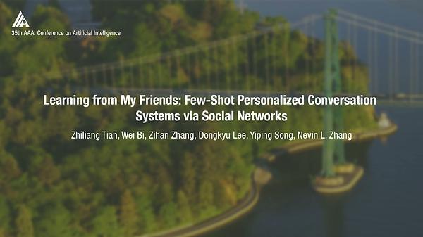 Learning from My Friends: Few-Shot Personalized Conversation Systems via Social Networks